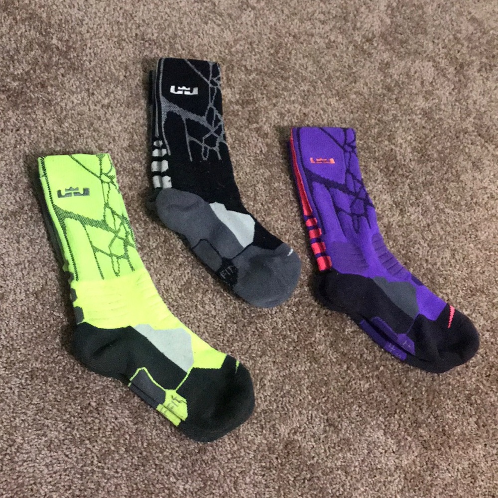 Lot of 3 Youth L Lebron Basketball Socks